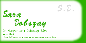 sara dobszay business card