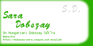 sara dobszay business card